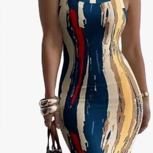 Multicolor Abstract Print Dress